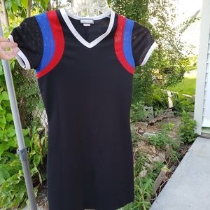Sporty Vintage Dress with Mesh Sleeves